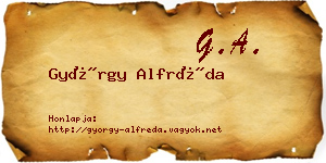 György Alfréda névjegykártya